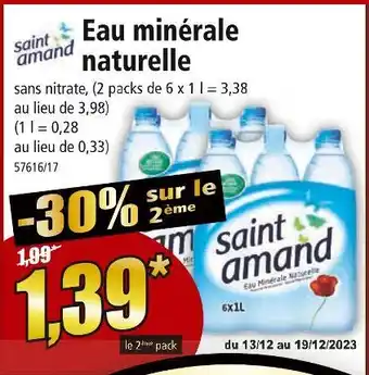 Norma Saint amand eau minérale naturelle offre