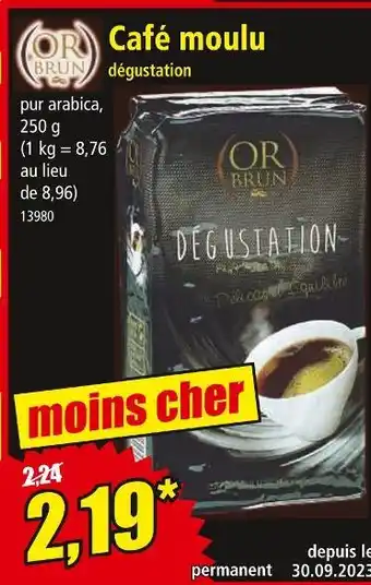 Norma Or brun café moulu dégustation offre