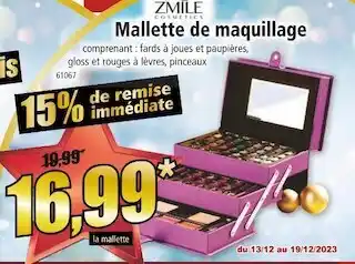 Zmile cosmetics mallette de maquillage