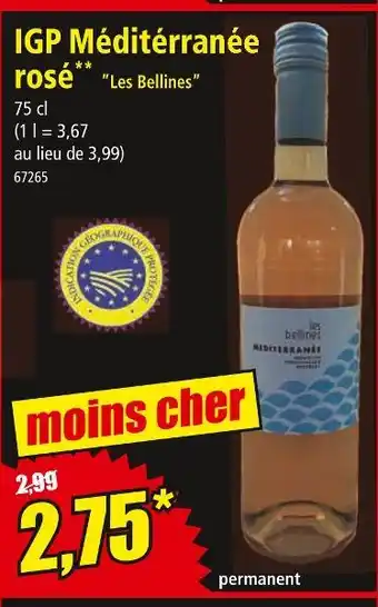 Norma Les bellines igp méditérranée rosé offre
