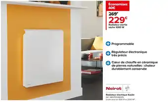 Castorama Noirot radiateur électrique kaolin offre