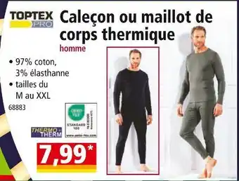Norma Toptex caleçon ou maillot de corps thermique homme offre