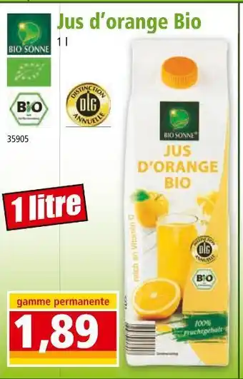 Norma Bio sonne jus d’orange bio offre