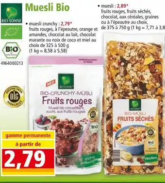 Norma Bio sonne muesli bio offre