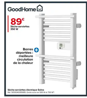 Castorama Goodhome sèche-serviettes électrique solna offre