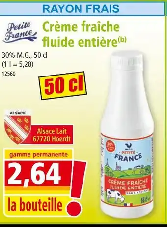 Norma Petite france crème fraîche fluide entière offre