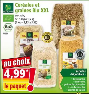 Norma Bio sonne céréales et graines bio xxl offre