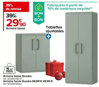 Castorama Armoire basse quadra offre