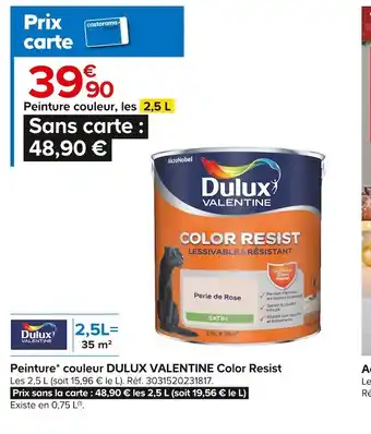 Castorama Dulux valentine peinture couleur color resist offre