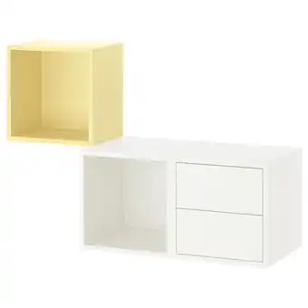 IKEA Eket combinaison de rangement murale, blanc/jaune pâle, 105x35x70 cm offre