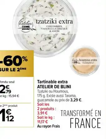 Carrefour Contact Tartinable extra ATELIER DE BLINI offre