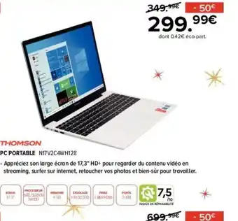 Gitem THOMSON PC PORTABLE N17V2C4WH128 offre