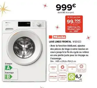 Gitem LAVE LINGE FRONTAL WSD023 offre