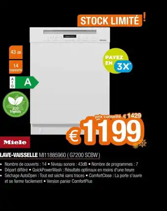LAVE-VAISSELLE MI11885960 (G7200 SCBW)
