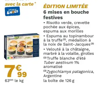 Picard 6 mises e bouche festives offre