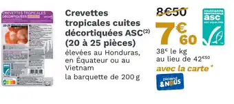 Picard Crevettes tropicales cuites décortiquées ASC offre