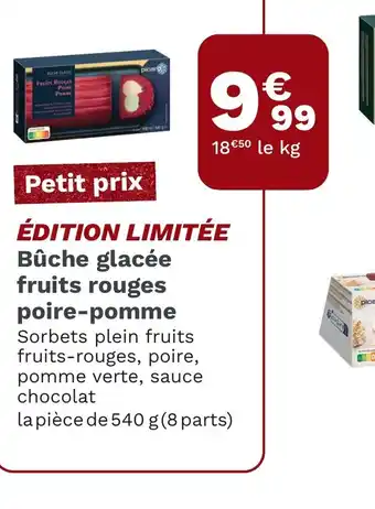 Picard Bûche glacée fruits rouges poire-pomme offre