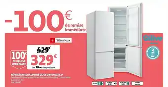 Auchan Réfrigérateur Combiné Qilive Q.6950 154671 offre