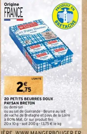 20 PETITS BEURRES DOUX PAYSAN BRETON