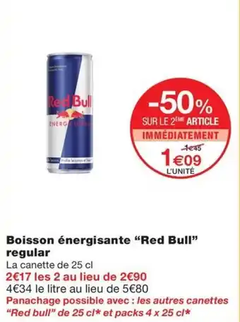 Monoprix Boisson énergisante "Red Bull" regular offre