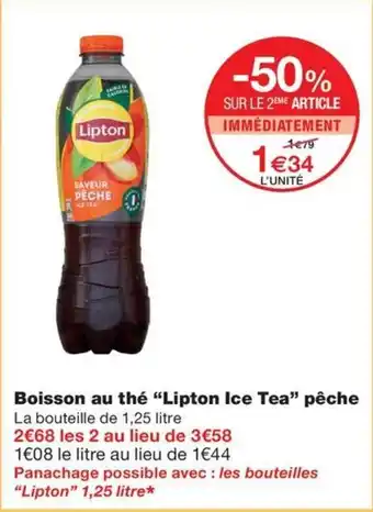 Boisson au thé "Lipton Ice Tea" pêche