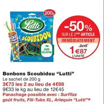 Monoprix Bonbons Scoubidou "Lutti" offre