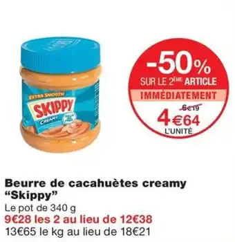 Beurre de cacahuètes creamy "Skippy"