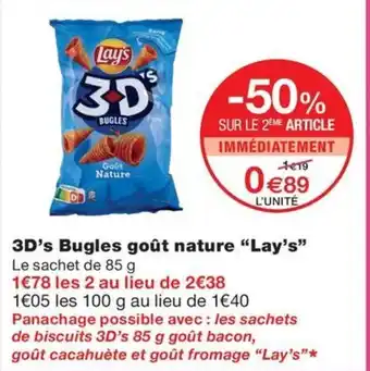 Monoprix 3D's Bugles goût nature "Lay's" offre