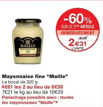 Monoprix Mayonnaise fine "Maille" offre