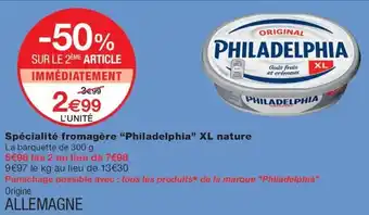 Monoprix Spécialité fromagère "Philadelphia" XL nature offre