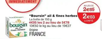 Monoprix "Boursin" ail & fines herbes offre