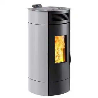 Bricomarché Poêle à granulés de bois blanc lodi 8 étanche wifi - 08 kw - trémie 16,5 kg offre