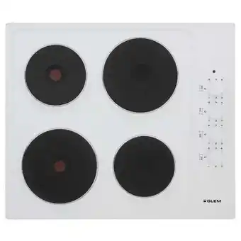 Bricorama Table de cuisson électrique 60cm 4 feux 6000w blanc - gtl640wh offre