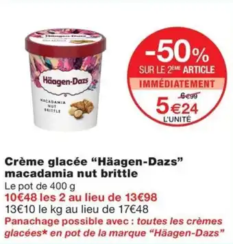 Crème glacée "Häagen-Dazs” macadamia nut brittle