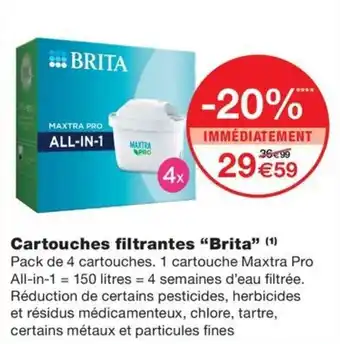 Monoprix Cartouches filtrantes “Brita” offre