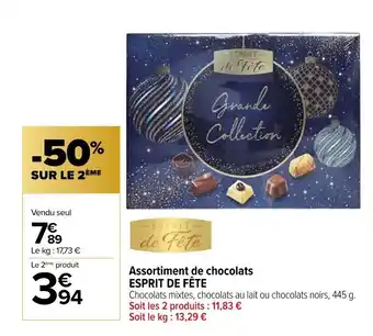 Carrefour Market Assortiment de chocolats ESPRIT DE FÊTE offre