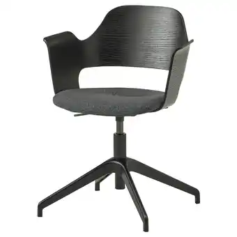 IKEA Fjällberget chaise conférence, plaqué frêne teinté noir/gunnared gris foncé offre