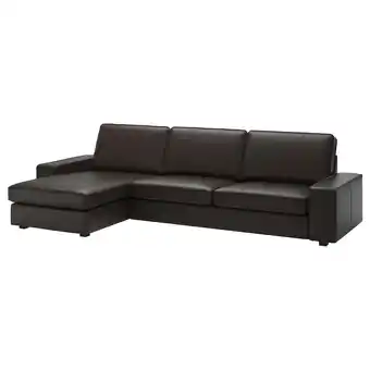 IKEA Kivik canapé 4 places, avec méridienne/grann/bomstad brun foncé offre