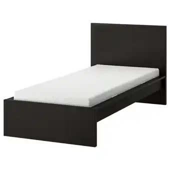 IKEA Malm cadre de lit avec matelas, brun noir/åbygda mi-ferme, 90x200 cm offre