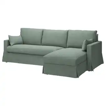 IKEA Hyltarp canapé 3 places méridienne, droite, hemmesta gris vert offre