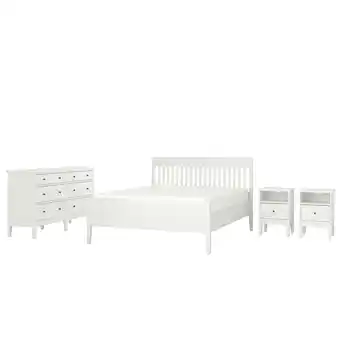 IKEA Idanäs mobilier chambre, lot de 4, blanc, 140x200 cm offre