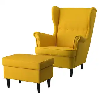 IKEA Strandmon fauteuil avec repose-pieds, skiftebo jaune offre