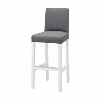 IKEA Bergmund chaise de bar, blanc/gunnared gris moyen, 75 cm offre