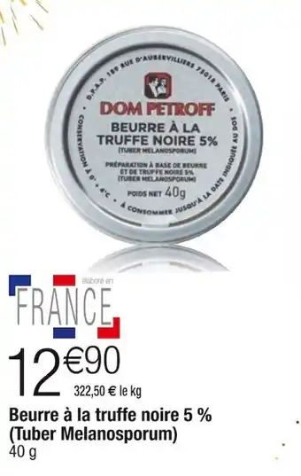 Cora x Carrefour Beurre à la truffe noire 5 % (Tuber Melanosporum) offre