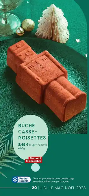 Lidl Bûche cassenoisettes offre