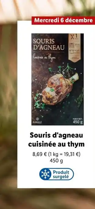 Lidl Souris d'agneau cuisinée au thym offre
