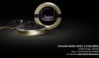Lidl Deluxe caviar baeri avec 2 cuillères offre