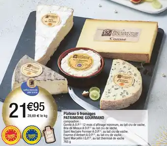 Plateau 5 fromages PATRIMOINE GOURMAND