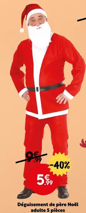 Maxi Bazar Déguisement de père noël adulte 5 pièces offre