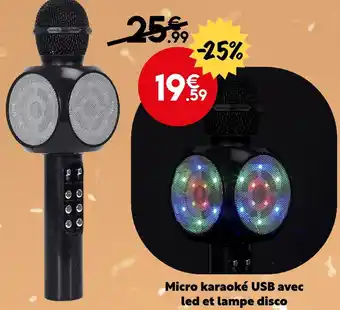 Maxi Bazar Micro karaoké usb avec led et lampe disco offre